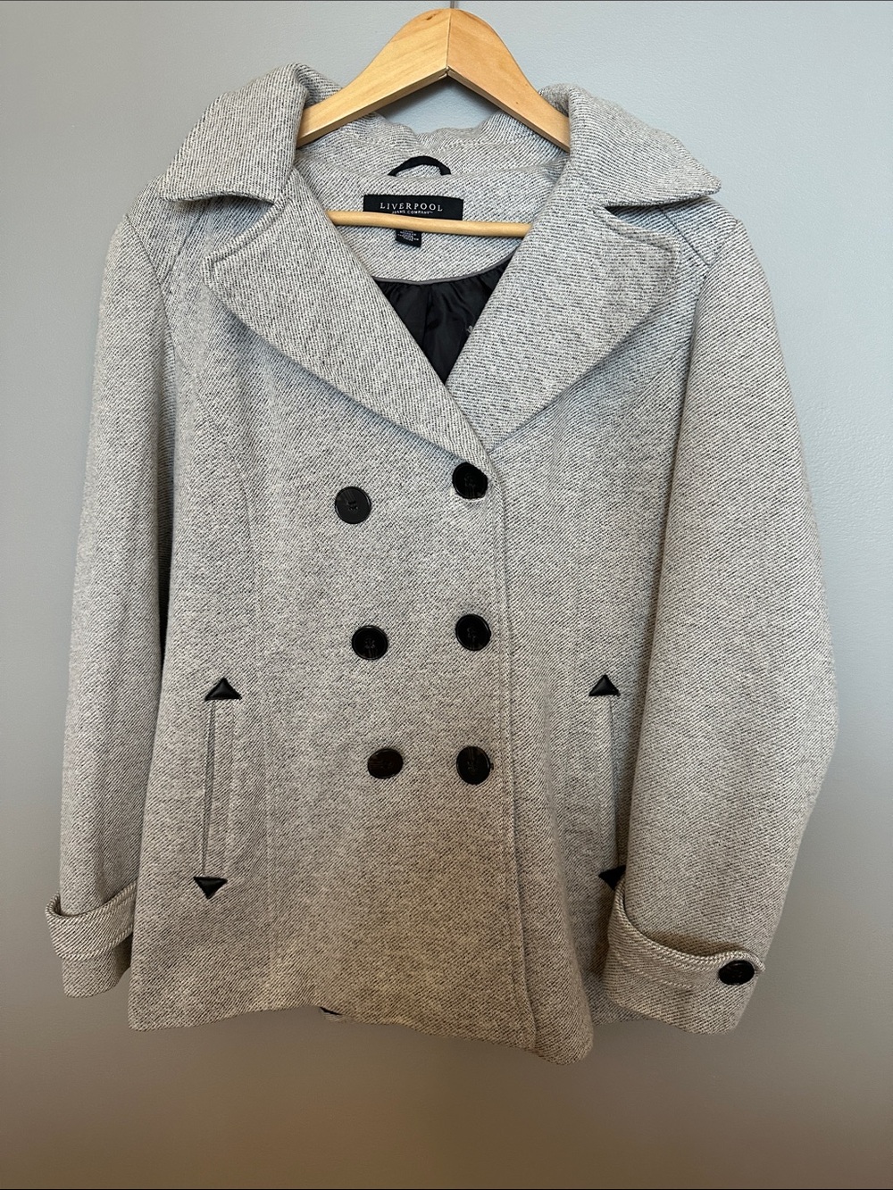 Liverpool Gray Double-Breasted Peacoat